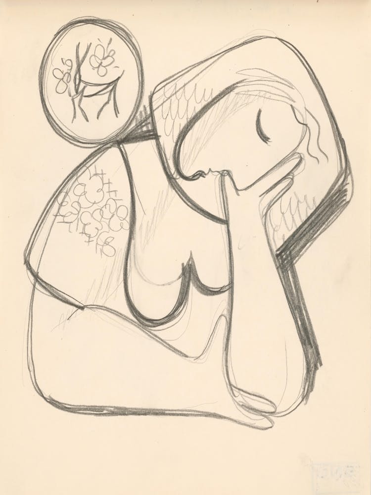 A Woman With A Folk Plate, Mikuláš Galanda