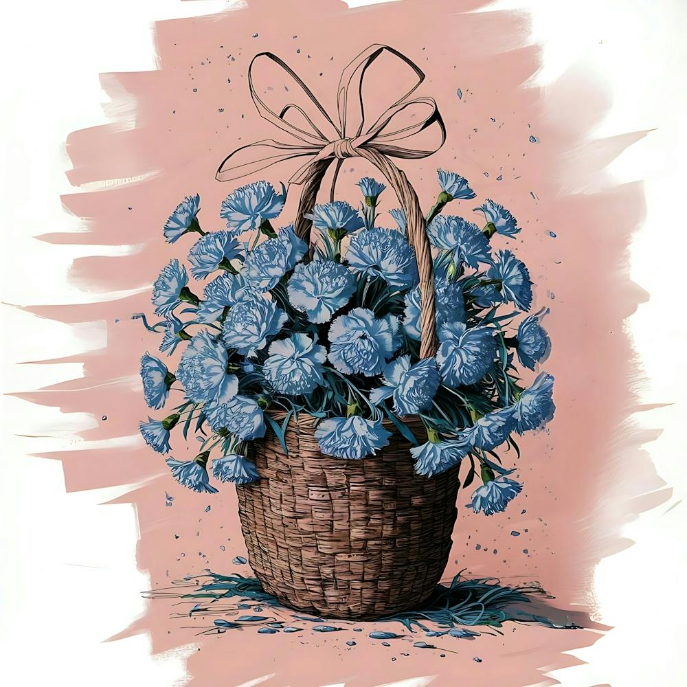 Carnations In A Basket