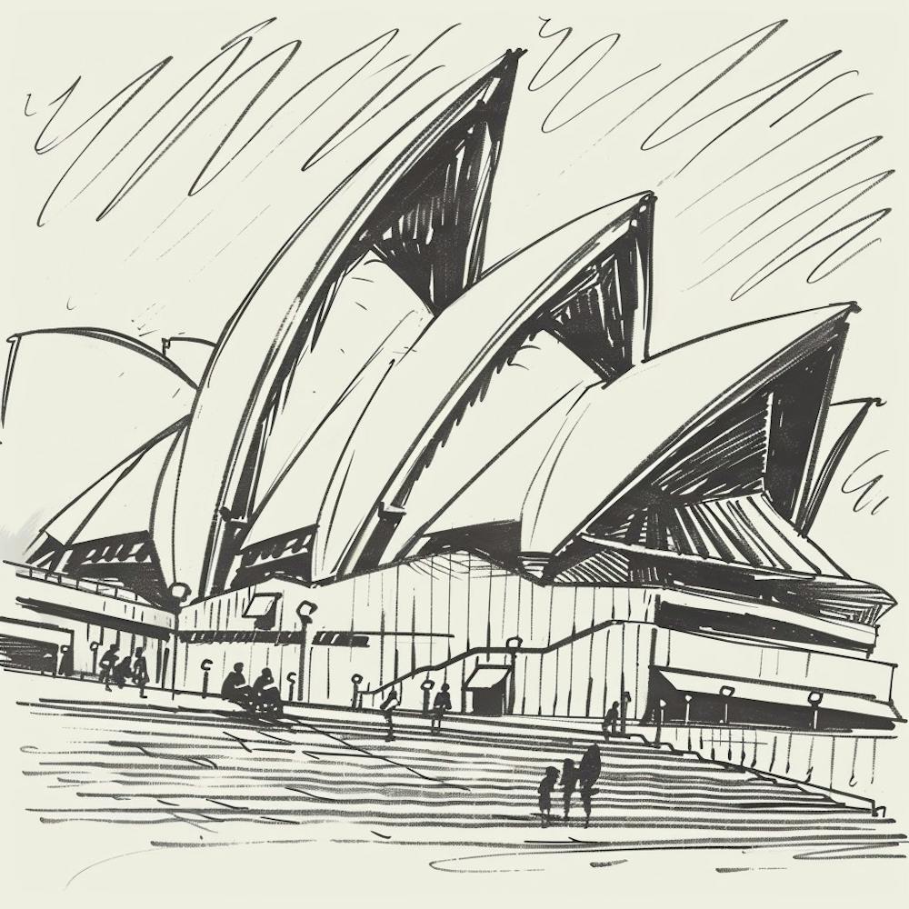 A Sydney Opera House In Sydney Hand Drawn Sketch 1720432938 2