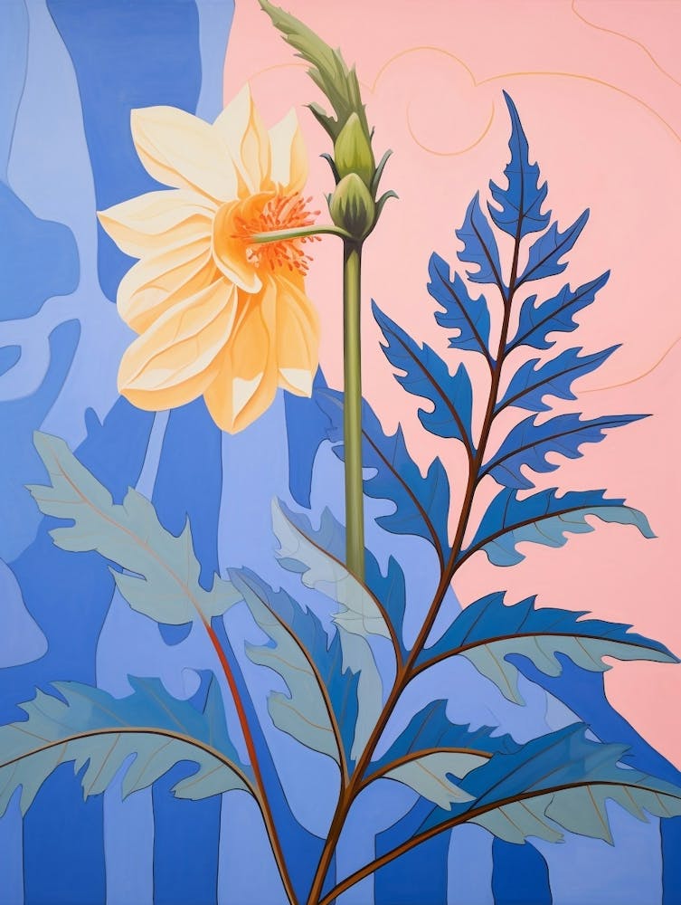 Aconitum 2 Hilma Af Klint Inspiriertes Pastell Blumenmalerei