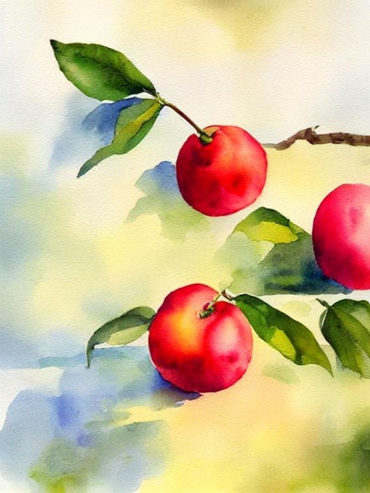 Barbados Cherry Italian Watercolour fruit