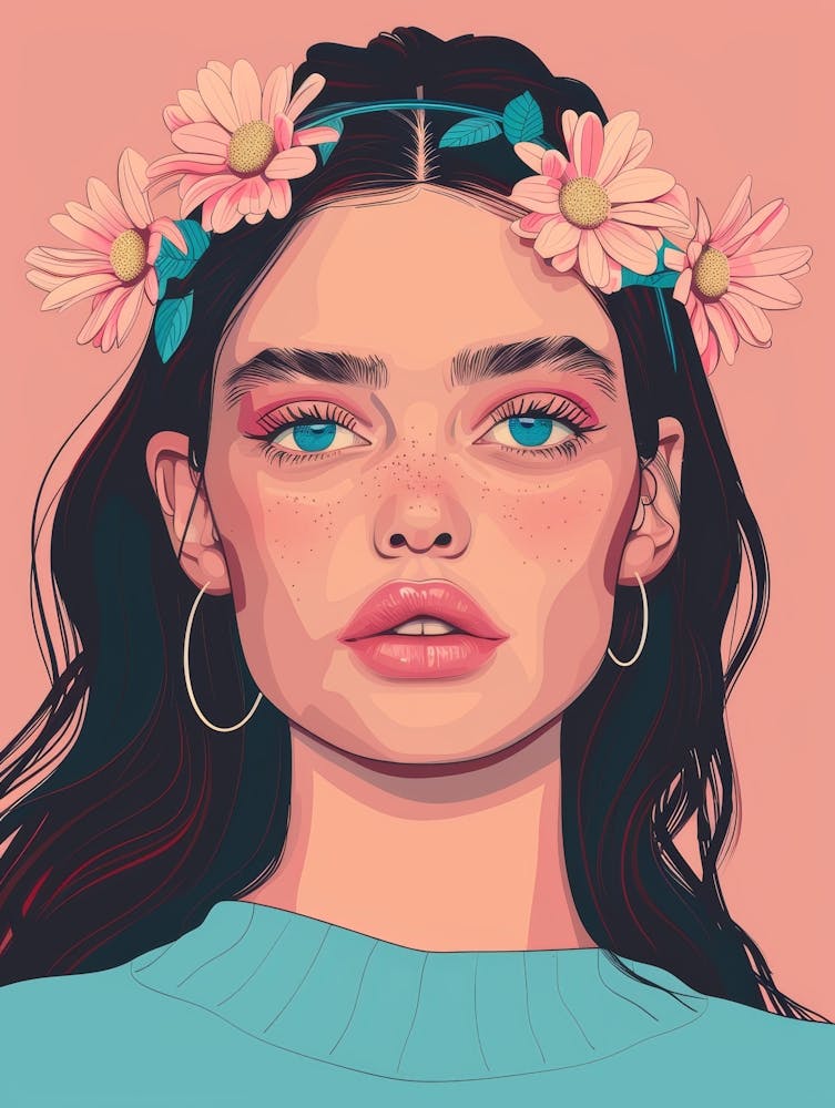 Girl With Flowers In Her Hair 8