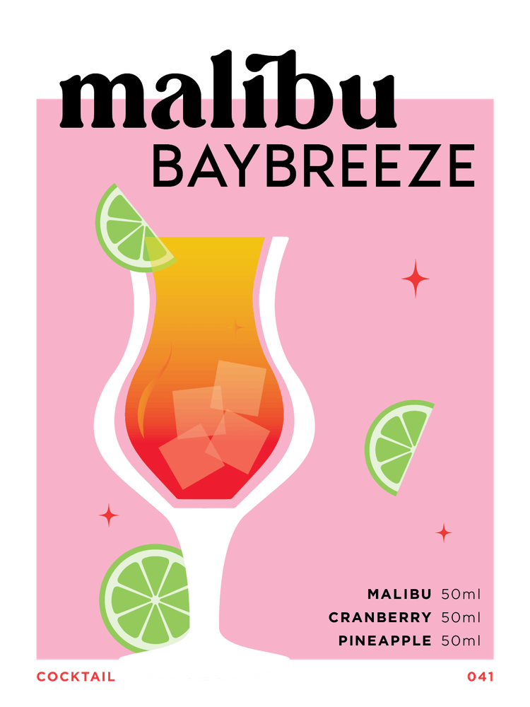 Malibu Baybreeze in Pink Cocktail Recipe