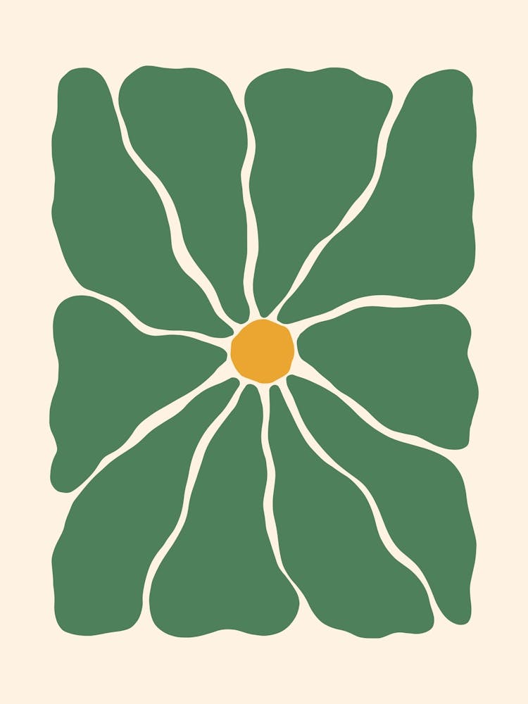 Abstrakte Blume 01 - Grün