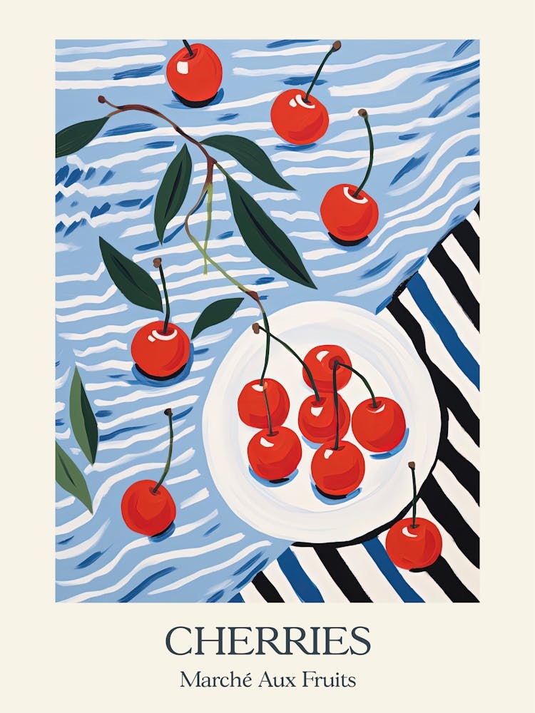 Marche Aux Fruits Kirschen Frucht Sommer Illustration 2