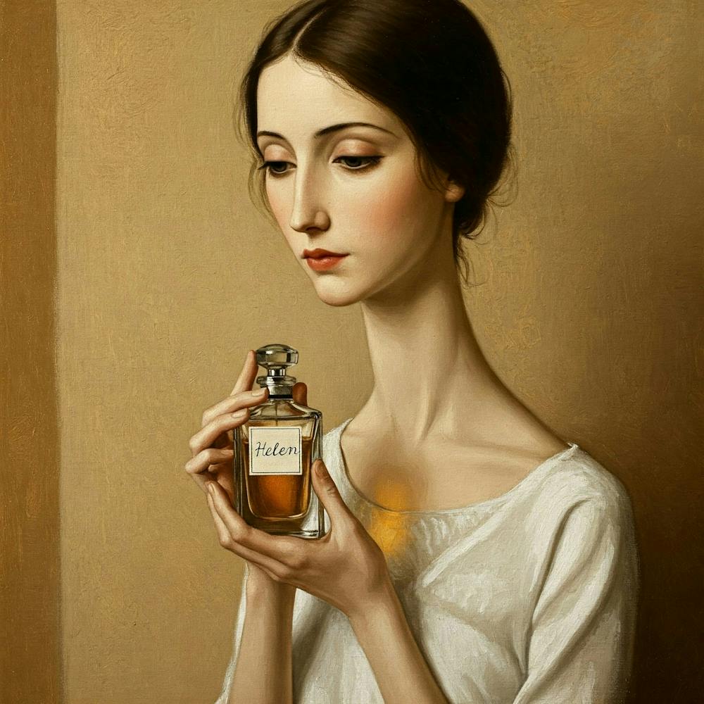 Woman Holding A Perfume Bottle