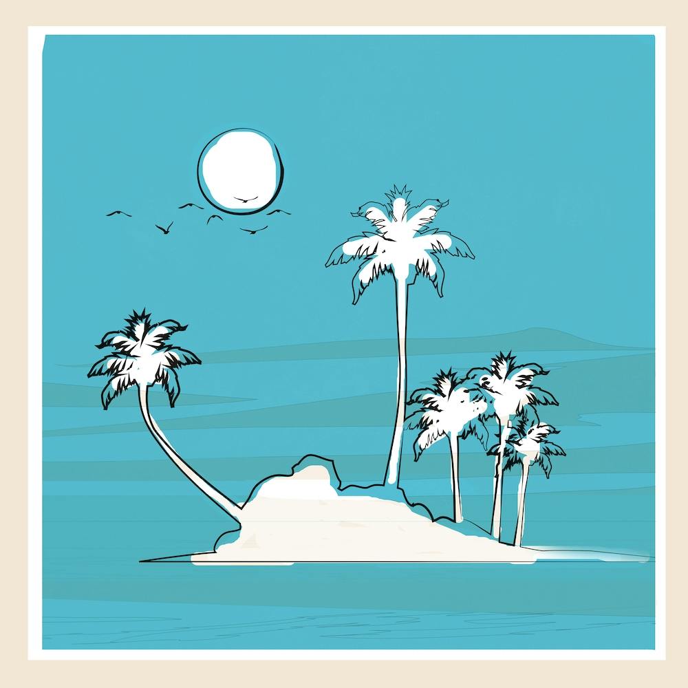 Peaceful Tropic Island Blue