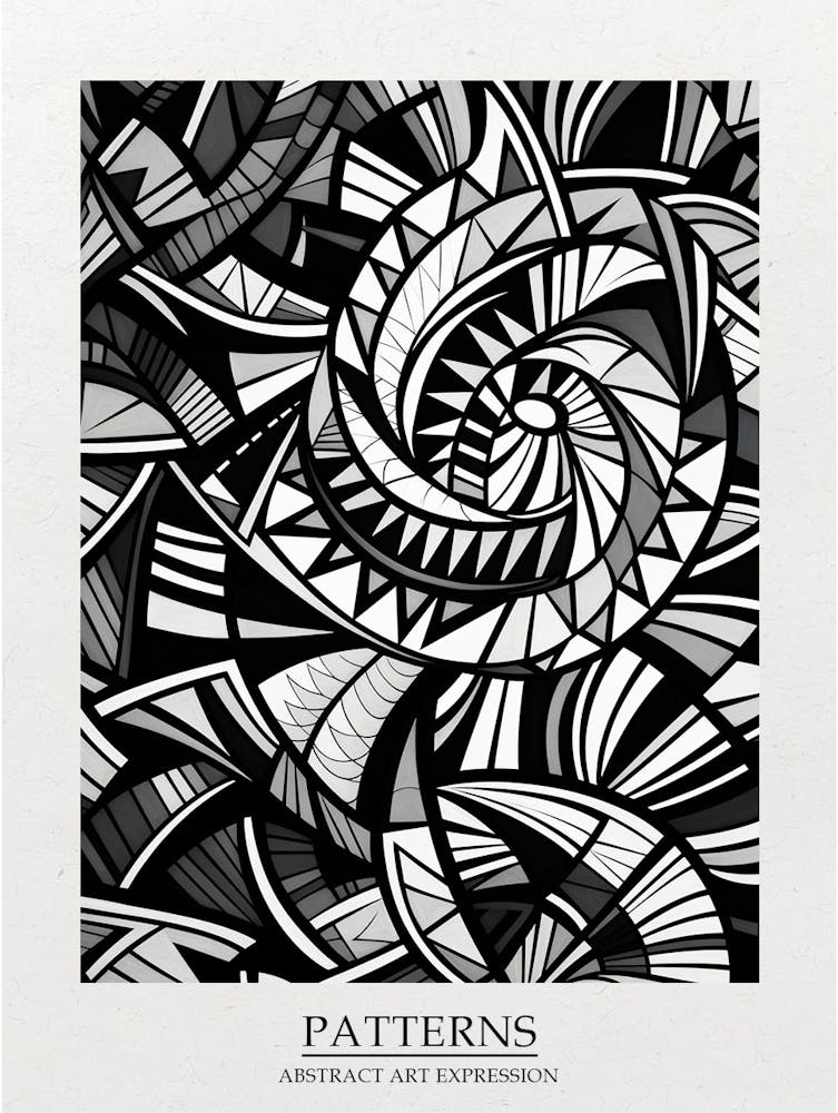 Patterns Abstract Black And White 6 Poster