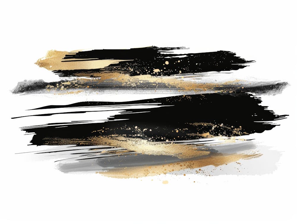 Abstract Black And Gold Painting 90