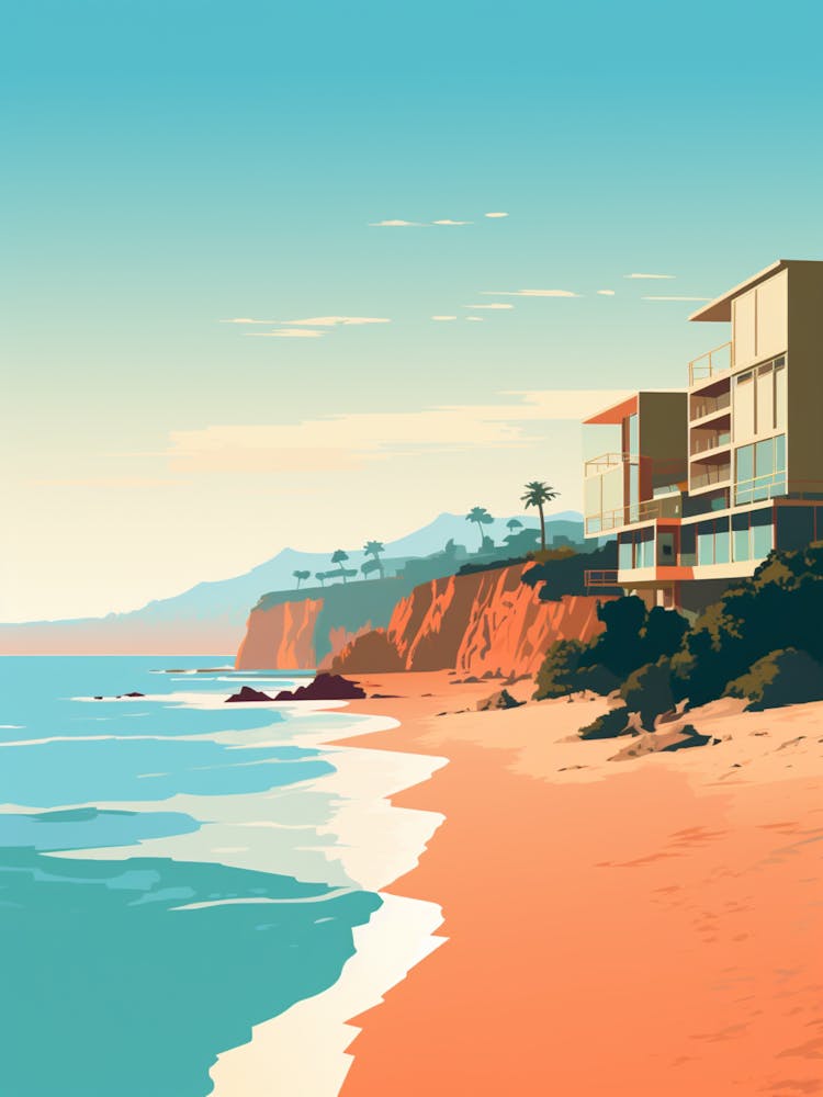 Malibu Beach California Abstract Orange Hues 3
