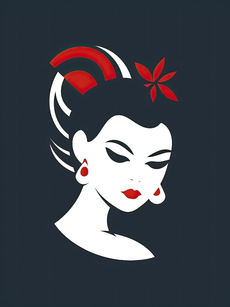 Geisha Minimalistischer Vektor 3