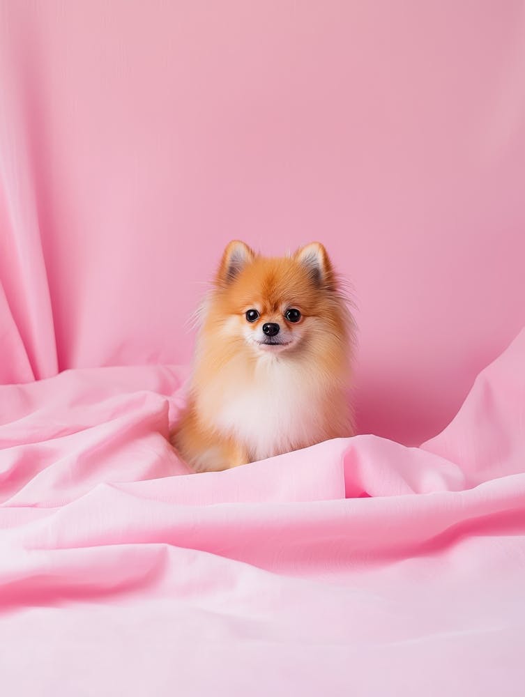 Pomeranian Puppy. Generated AI.