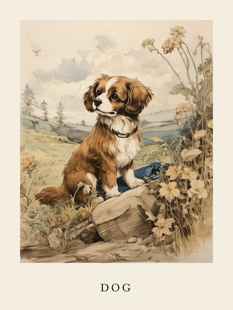 Beatrix Potter Inspired  Animal Watercolour Dog
