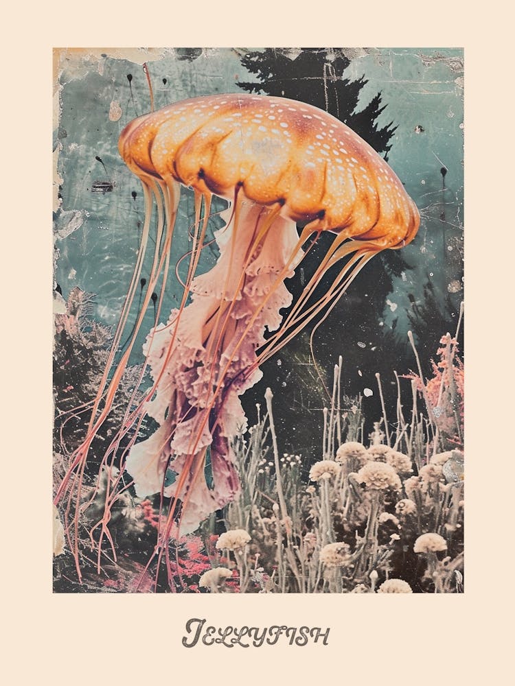 Jellyfish Vintage Collage 3