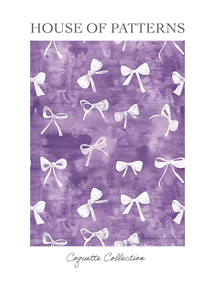 Weiße und violette Schleifen 4 Muster Poster