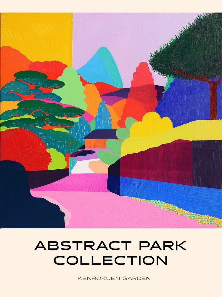 Abstract Park Collection Poster Kenrokuen Garden Kanazawa Japan 4
