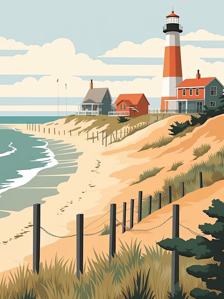 Outer Banks North Carolina, Usa, Graphic Illustration 3