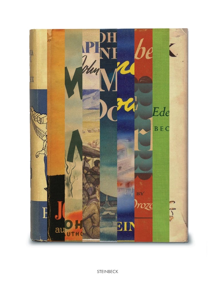 John Steinbeck - Book Lover Abstract Print -First Edition Covers