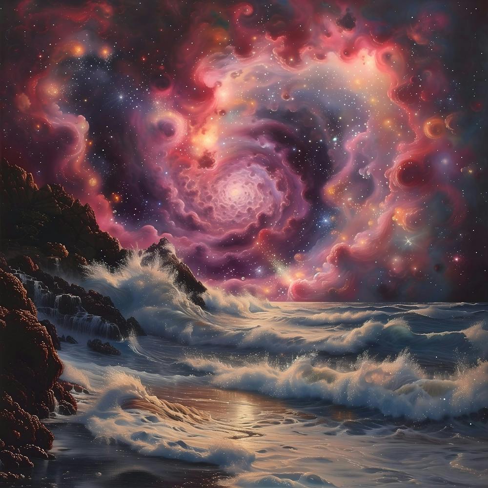 Galaxy At The Beach, Impressionism And Surrealism