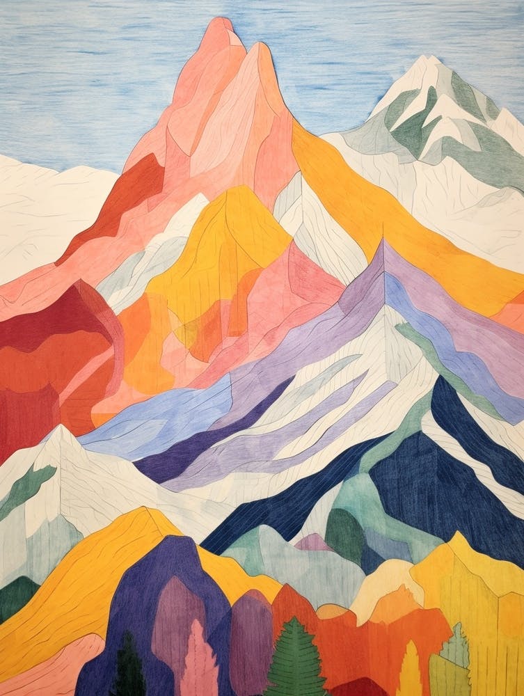 Mount Quincy Adams United States 2 Colourful Mountain Illustration