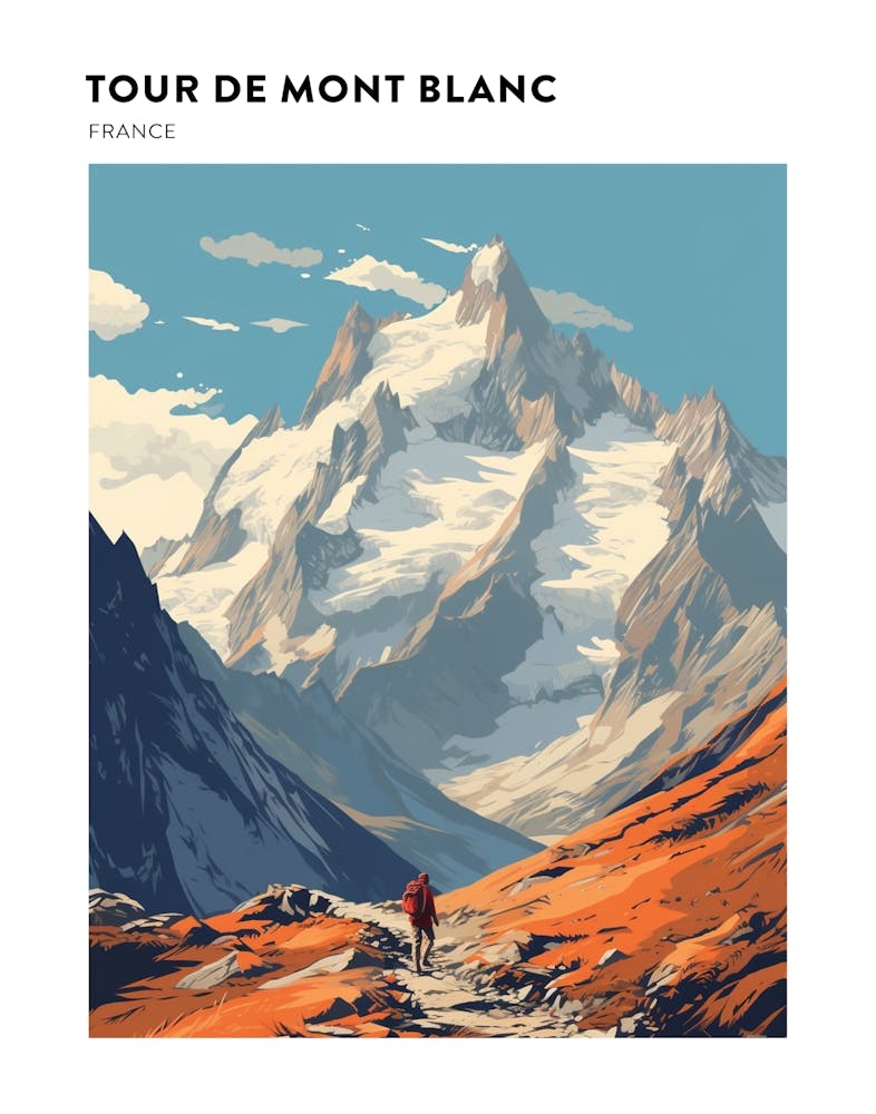 Tour De Mont Blanc France 5 Hiking Trail Landscape Poster