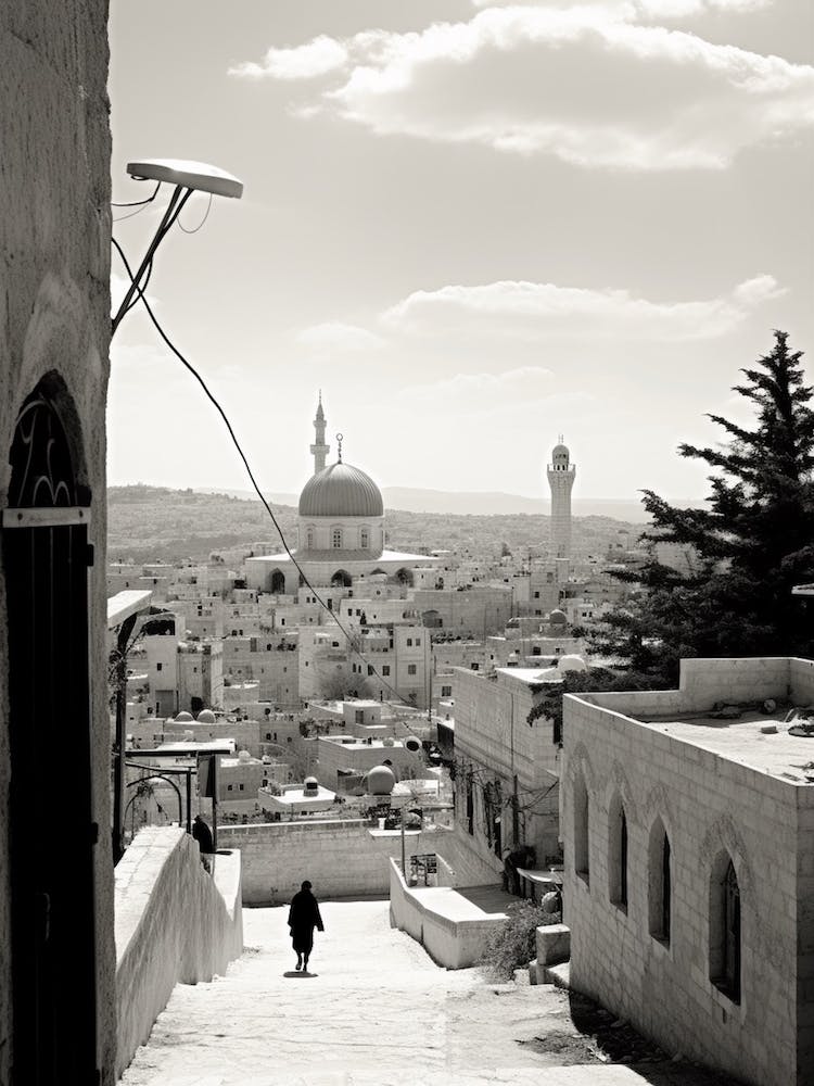 Palestine, Black And White Analogue Photograph 3