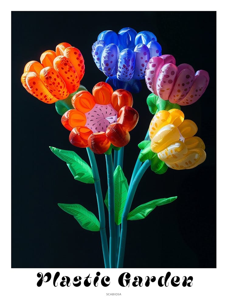 Bright Inflatable Flowers Poster Scabiosa 2