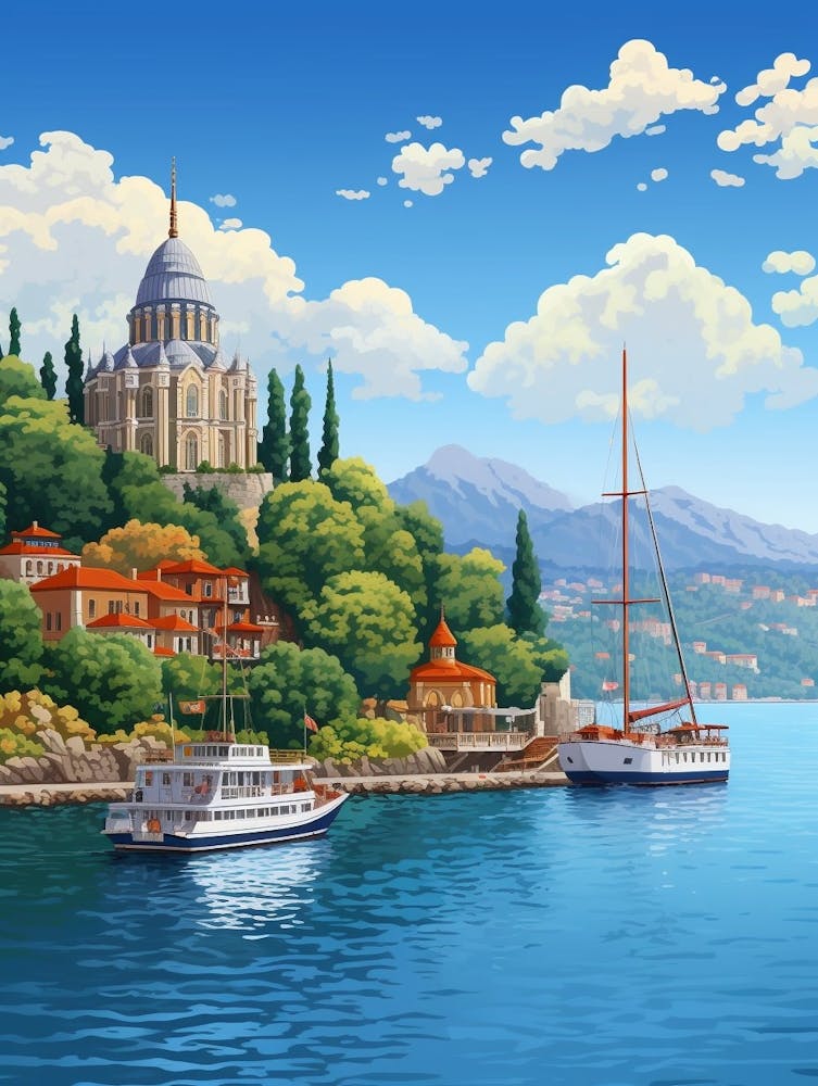 Bosphorus Cruise Prince Islands Pixel Art 8