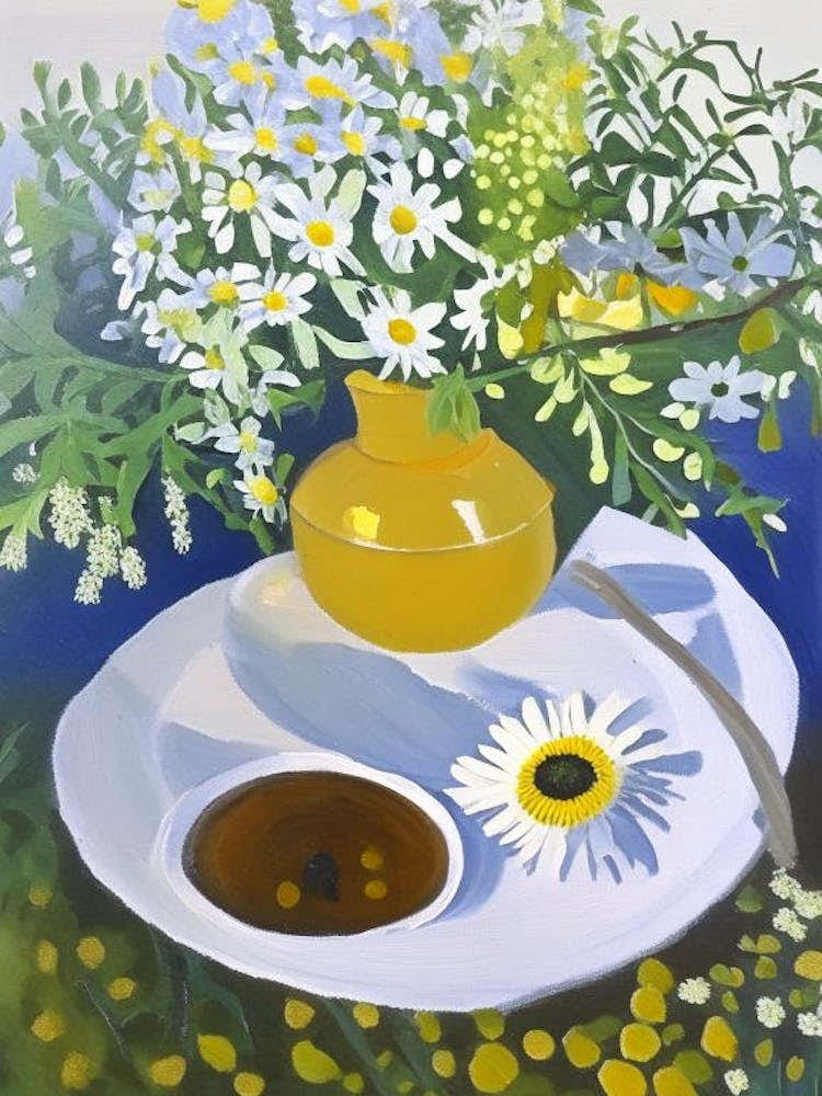 Chamomile Spices And Herbs Oil Painting