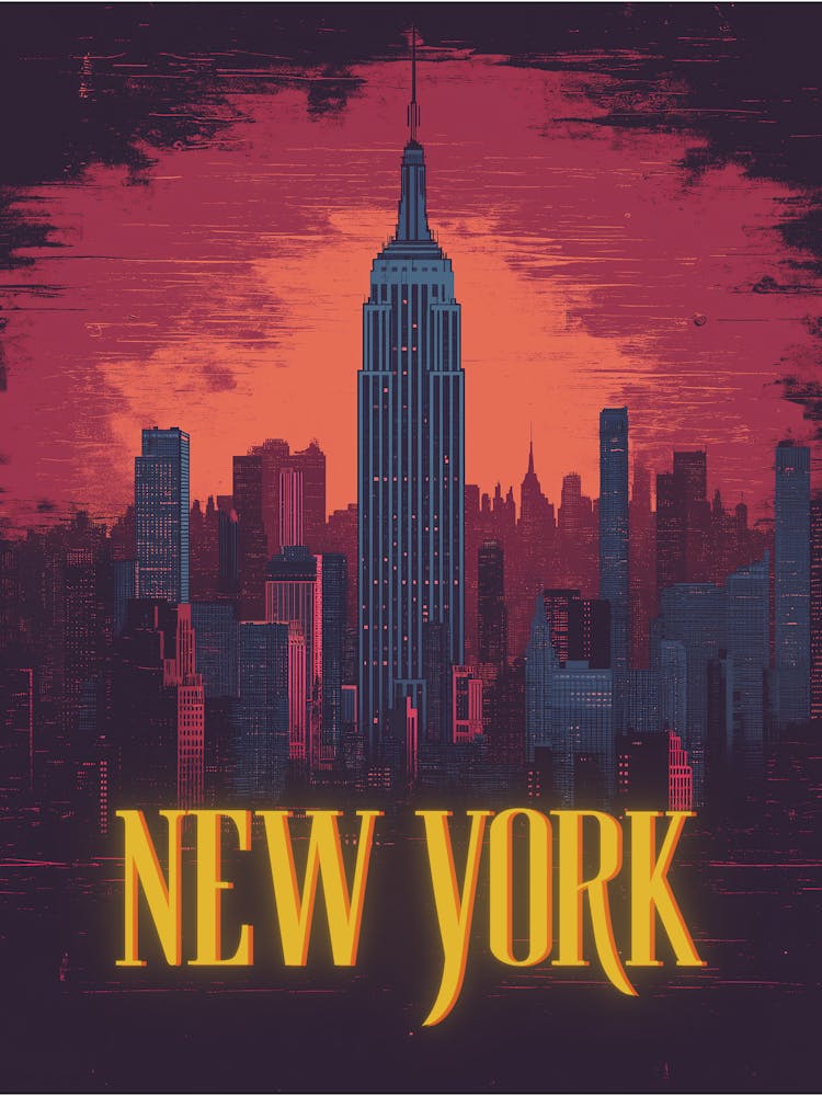 Iconic New York Cityscape – Nighttime Skyline
