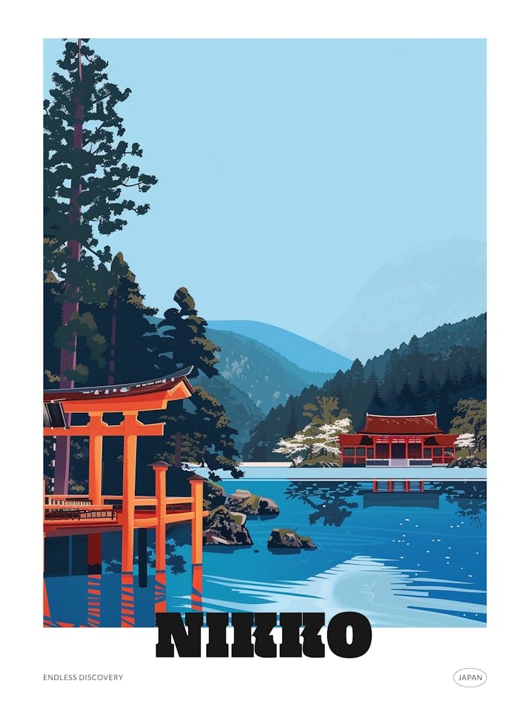 Nikko Japan 2 Colourful Travel Poster