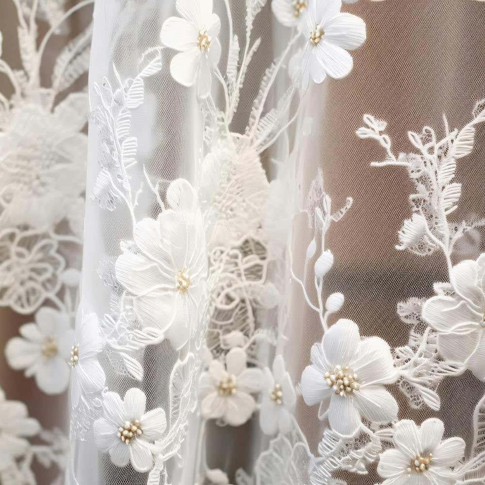 White Embroidered Lace