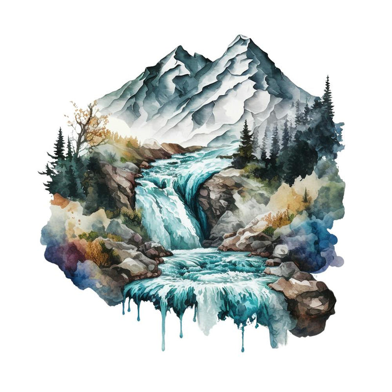 Waterfall Watercolor Painting 3