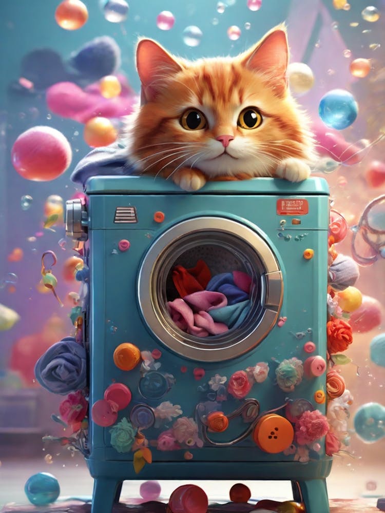 Cat In Washing Machine 13