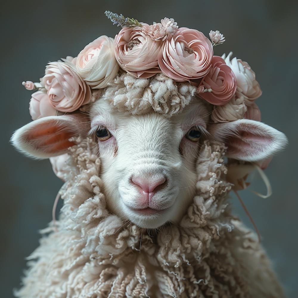 Sheep In A Flower Crown