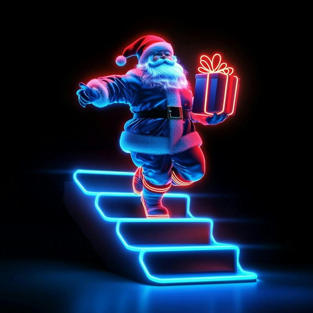 Santa Claus On The Stairs