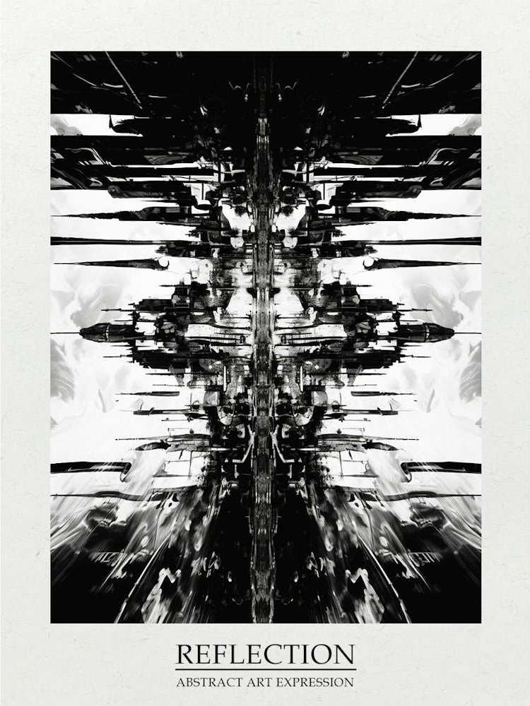Reflection Abstract Black And White 7 Poster