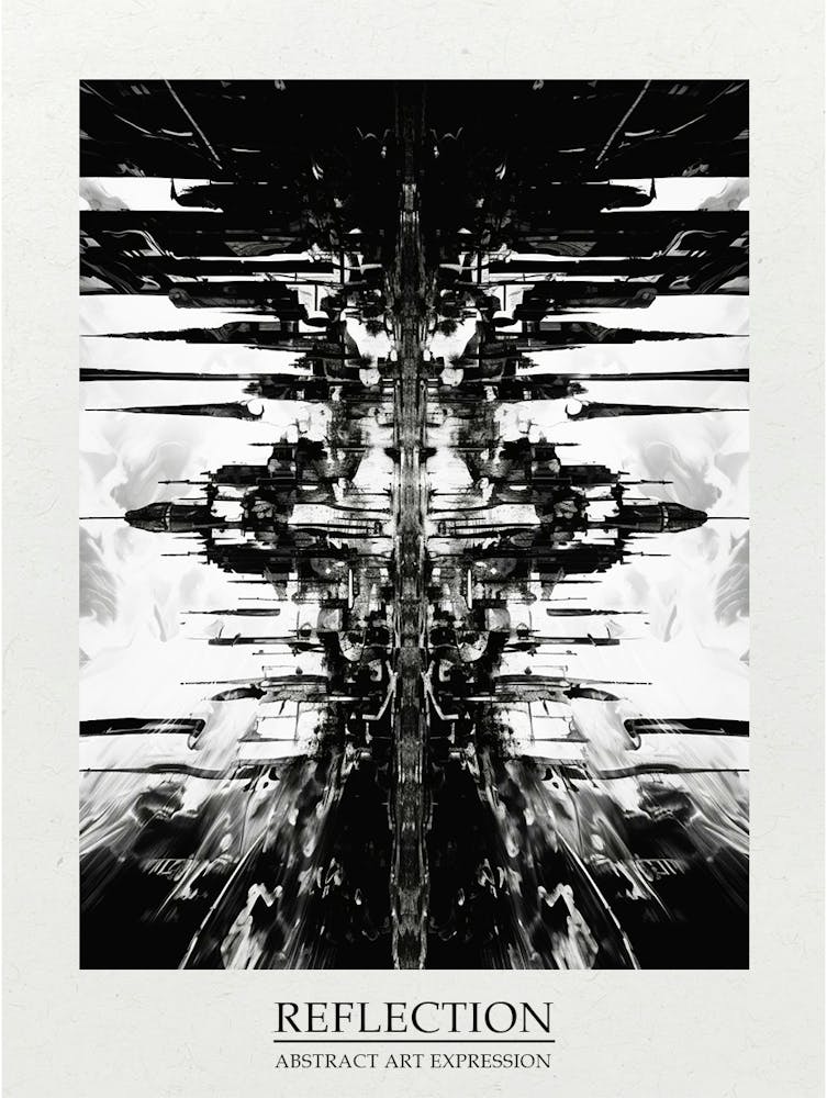 Reflection Abstract Black And White 7 Poster