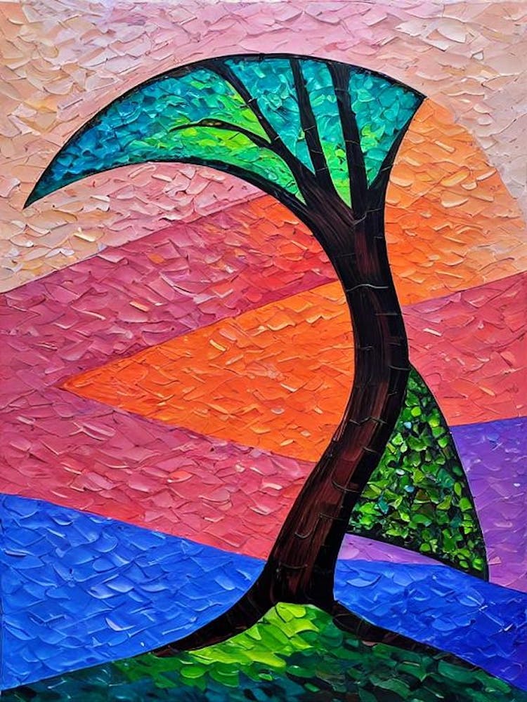 Burr Oak Tree Cubist 3