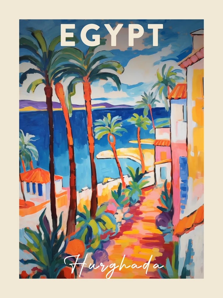 Hurghada Egypt 3 Fauvist Painting  Travel Poster
