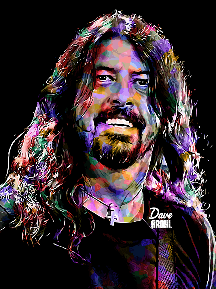 Dave Grohl Rock Music Legend in Colorful 5