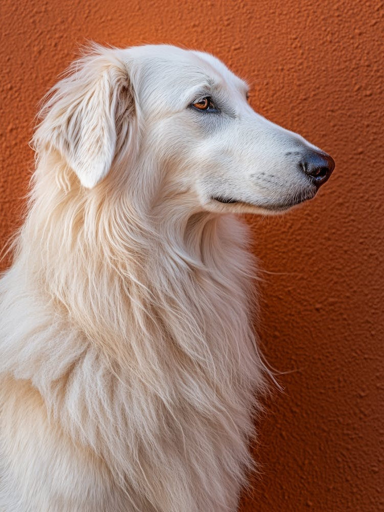 White Shepherd Dog. Generated AI.