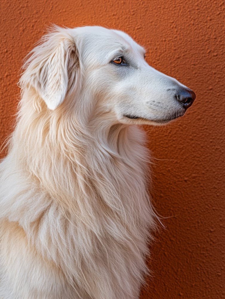 White Shepherd Dog. Generated AI.