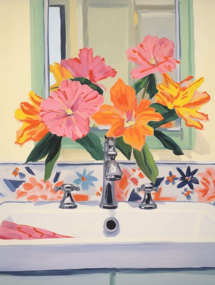 A Vase With Hibiscus, Flower Bouquet 4