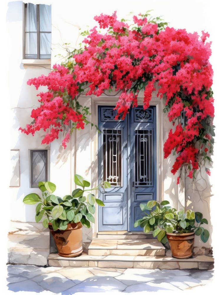 Split, Croatia   Mediterranean Doors Watercolour Painting 3