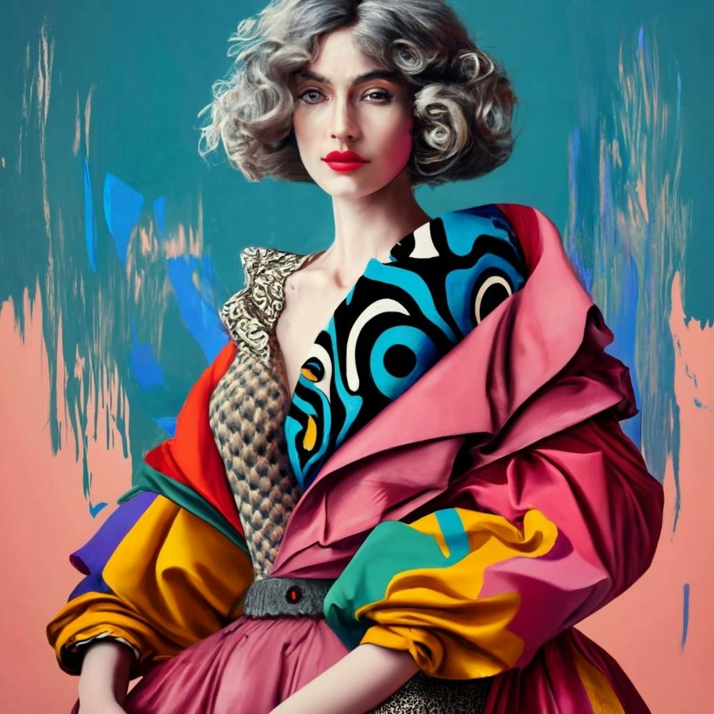 Woman In A Colorful Dress