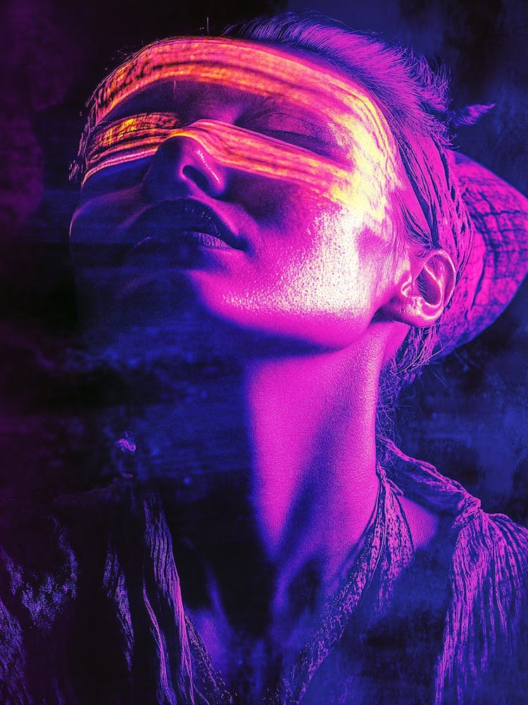 Woman With Purple Eyes Purple