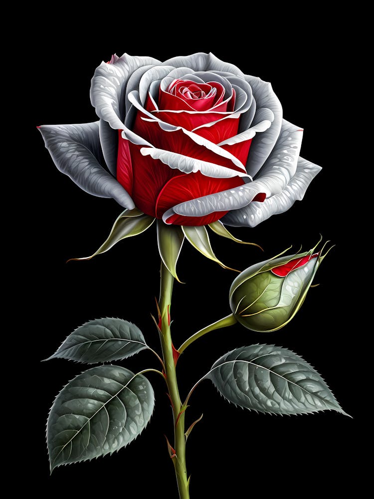 Roses On Black Background