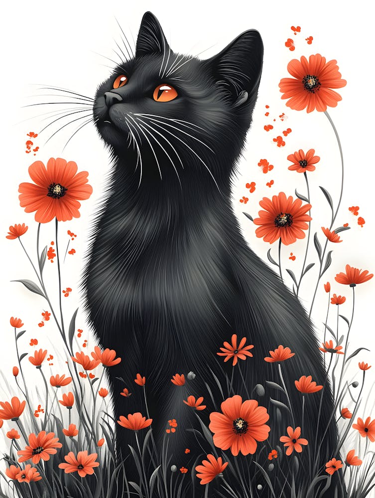 Stunning Cat And Flowers 15