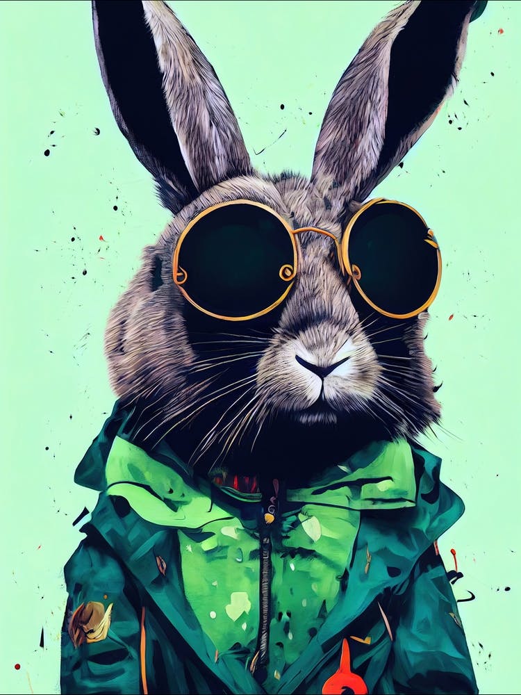 Bunny Color Abstract Art With Gl1